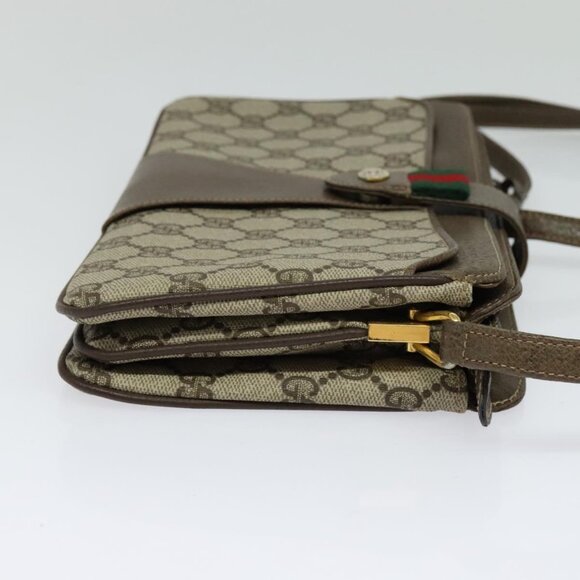 GUCCI GG Supreme Web Sherry Line Shoulder Bag PVC Beige 904 02 029 Auth EC437 - Picture 5 of 16